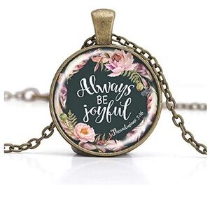 Floral Pendant Necklace - Gold and Pink